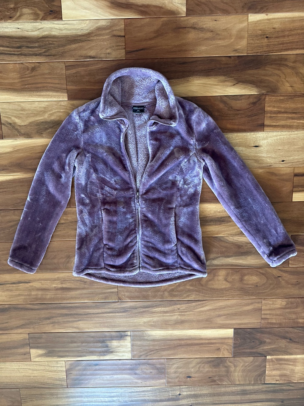 32 Degrees Cozy Plush Purple Zip-Up Hooded Jacket size Small